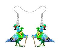 DALANE Acrylic Anime Hawaii Pigeon Earrings Dangle Drop Top Hat Bird Animals Jewelry for Women Girls Kids Gifts Party Favors Charms (Green A)
