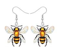 DALANE Acrylic Anime Honey Bee Earrings Dangle Drop Jewelry for Women Girls Kids Bee Lovers Novelty Gifts Decor Charms Party Favors (Honey)
