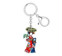 DALANE Acrylic Anime Japanese Kimono Kokeshi Doll Keychain Car Keys Wallet Keyring Chains for Women Girls Gifts Accessories (Colorful)