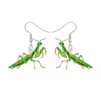 DALANE Acrylic Funny Praying Mantis Earrings Dangle Drop Jewelry for Women Girls Kids Novelty Gifts Decor Charms Party Favors (Green)
