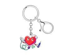 DALANE Acrylic Funny Stethoscope Nurse Keychain Car Keys Wallet Keyring Chains for Women Doctor RN Nursing Graduation Gifts (Red)