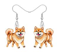 DALANE Acrylic Japanese Akita Dog Earrings Dangle Drop Puppy Pets Jewelry Gifts for Women Girls Kids Dog Lovers Party Favors Decor (Brown)