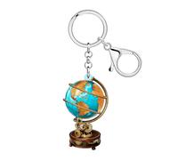 DALANE Acrylic Vintage World Globe Keychain with Book Purse Bag Keyring Accessories Bookish Gifts for Book Lovers Women Girls (Brown)