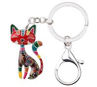DALANE Enamel Alloy Sweet Cat Keychains Kitten Car Keyrings Pets Jewelry Gifts for Women Girls Purse Charms (Multicolor)
