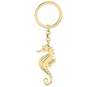 DALANE Stainless Steel Silver Gold Plated Hippocampus Keychains Seahorse Key Ring Charms Gifts for Women Girls