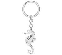 DALANE Stainless Steel Silver Gold Plated Hippocampus Keychains Seahorse Key Ring Charms Gifts for Women Girls