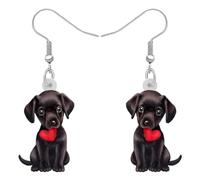 DALANE Valentines Day Gifts Acrylic Heart Labrador Retriever Dog Earrings Dangle Drop Puppy Pets Jewelry for Women Girls Kids Dog Lovers Decor (Black)