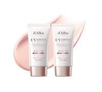 d'Alba Italian White Trufe Waterfull Tone-up suncreen SPF 50+ PA++++,Vegan hybrid UV filters tinted suncreen, glow and brightening suncreen, Korean skincare (50mlX2)
