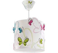 Dalber 62142 Butterfly Hanging Lamp, White/Pink/Blue/Green