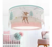Dalber LOVING DEER children's ceiling light, white/multicoloured