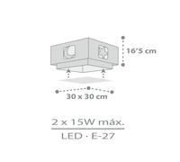 Dalber Moonlight ceiling lamp 1-bulb grey
