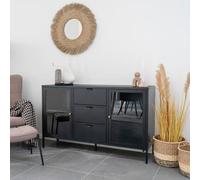 Dalby Black Metal 2 Door Medium Sideboard - 140cm