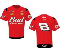 Dale Earnhardt Jr. #8 NASCAR Sublimated JR Motorsports Retro Pit Uniform Shirt, Red, XXL