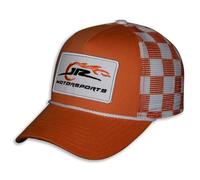 Dale Earnhardt Jr Motorsports Patch Rope Snapback Orange White Checkered Mesh Hat