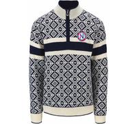 Dale of Norway - Men's Merino wool Jumper with zip collar - Cortina 2026 Sweater Navy/Off White for Men in Wool - Size L Navy L