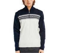 Dale of Norway - Men's Merino wool Jumper with zip collar - Dalestølen Sweater Off White/Navy for Men in Wool - Size M White M