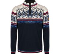 Dale of Norway - Men's Merino wool Jumper with zip collar - Vail Sweater Midnight/Red Rose/Off White for Men in Wool - Size M - Navy Navy M