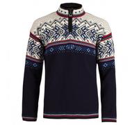Dale of Norway - Men's Merino wool Jumper with zip collar - Vail Sweater Midnight/Red Rose/Off White for Men in Wool - Size S - Navy Navy S