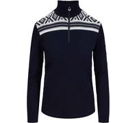 Dale of Norway - Women's Merino wool Collar Jumper with Zip - Cortina Basic Sweater Navy/Off White for Women in Wool - Size M Navy M