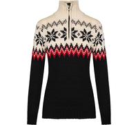Dale of Norway - Women's Merino wool Collar Jumper with Zip - Myking Sweater Black/Raspberry/Off White for Women in Wool - Size M Black M