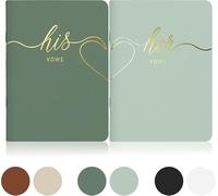 Daleaerom Wedding Vow Books,Original Vow Books His and Hers,Perfect Wedding Essentials for Your Wedding Day,28 Pages,5.5" X 4" - Mint & Sage