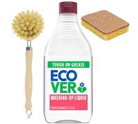 DaleandHolly Eco Washing Up Bundle with Ecover Washing-Up Liquid 450ml - Pomegranate & Fig, Wooden Dish Brush & Eco Sponge