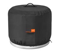 Dalema Round Fire Pit Cover,Outdoor 600D Heavy Duty Waterproof Tear-Resistant 32-34 Inch Firepit Covers,Patio Weatherproof Fire Table Cover,Black 34"x15".