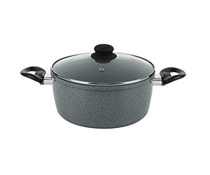 DALEMOOR by URBN-CHEF Carbon Steel Marble Grey Cooking Pots Pans Cookware (20cm Casserole Pot)