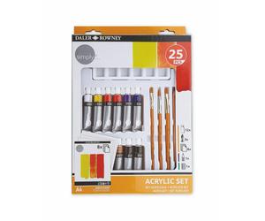 Daler Rowney 25 Piece Acrylic Art Set Landscapes, Portraits, Arts & Crafts UK
