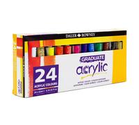 DALER ROWNEY ACRYLIC PAINT GRADUATE STUDENT ARTIST PAINTING SET 24 x 22ml TUBES