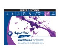 Daler-Rowney Aquafine Cold-Pressed Watercolour & Gouache 1.4mm Thick A3 Art Board, Natural White, Glued 1 Side, 10 Sheets, Ideal for Professional & Beginner Artists & Students, Acid-Free