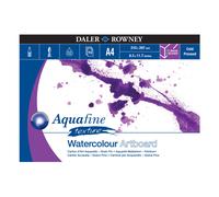 Daler-Rowney Aquafine Cold-Pressed Watercolour & Gouache 1.4mm Thick A4 Art Board, Natural White, Glued 1 Side, 10 Sheets, Ideal for Professional & Beginner Artists, Acid-Free