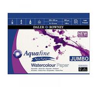 Daler-Rowney Aquafine Textured Cold-Pressed Watercolour & Gouache 300gsm 12 x 9in Paper Pad, Glued 1 Side, Natural White, 50 Sheets, Ideal for Professional & Beginner Artists, Acid-Free