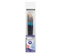 Daler-Rowney Aquafine Watercolour Brush Wallet Set 4 Assorted Brushes | Assorted Short Handle Brushes, Soft Synthetic Hair, Watercolour & Gouache, For Professional Artists