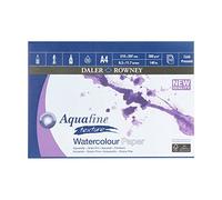 Daler-Rowney Aquafine Watercolour CP 300gsm A4 Paper Pad 12 Sheets | Textured Cold Pressed Watercolour & Gouache Paper, Natural White, Glued 1 Side, For Professional Artists, Acid-Free
