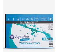 Daler-Rowney Aquafine Smooth Hot-Pressed Watercolour & Gouache 300gsm A3 Paper Pad, Natural White, 50 Sheets, Ideal for Professional & Beginner Artists, Acid-Free