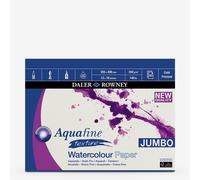 Daler-Rowney Aquafine Textured Cold-Pressed Watercolour & Gouache 300gsm 16 x 12in Paper Pad, Glued 1 Side, Natural White, 50 Sheets, Ideal for Professional & Beginner Artists, Acid-Free