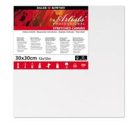 Daler-Rowney Artists' Stretched Canvas, Medium Grain, 350 gsm, 20mm Deep, 12 x 12in - 30 x 30 cm, White