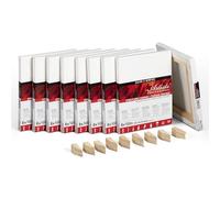 Daler-Rowney Artists' Stretched, Super Bulk Pack 100% Cotton Canvas, Pre-Primed, 9 Pack, 8x10 inch, White