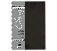 Daler-Rowney Ebony 160gsm A3 Smooth Portrait Sketchbook, Spiral Bound, 54 Natural White Sheets, Ideal for Professional Artists & Students