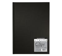 Daler-Rowney Ebony 160gsm A4 Smooth Portrait Hardbound Sketchbook, Casebound, 54 Natural White Sheets, Ideal for Professional Artists & Students