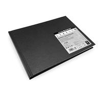Daler-Rowney Ebony 160gsm A5 Smooth Landscape Hardbound Sketchbook, Casebound, 54 Natural White Sheets, For Professional Artists & Students