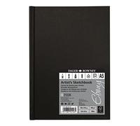 Daler-Rowney Ebony 160gsm A5 Portrait Sketchbook Casebound 54 Sheets | Smooth Paper, Portrait Hardbound Sketchbook, Casebound, Natural White Sheets, For Professional Drawing & Sketching Artists
