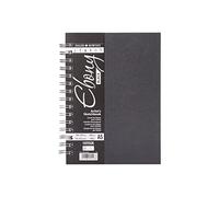 Daler-Rowney Ebony 160gsm A5 Portrait Sketchbook, Spiral Bound, 54 Black Sheets, Ideal for Professional Artists & Students