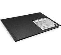 Daler-Rowney Ebony 160gsm A5 Smooth Landscape Hardbound Sketchbook, Casebound, 54 Natural White Sheets, Ideal for Professional Artists & Students