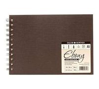 Daler-Rowney Ebony 160gsm A5 Smooth Landscape Sketchbook, Spiral Bound, 54 Natural White Sheets, Ideal for Professional Artists & Students
