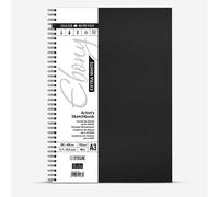 Daler-Rowney Extra White Ebony 130gsm A3 Portrait Sketchbook, Spiralbound, 30 White Sheets, Ideal for Professional Artists & Students