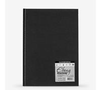 Daler-Rowney Ebony 160gsm A5 Smooth Portrait Hardbound Sketchbook, Casebound, 54 Natural White Sheets, Ideal for Professional Artists & Students