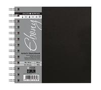 Daler-Rowney Ebony Sketchbook, Smooth Surface, 160gsm, Spiral Bound, Square, 14 x 14cm, Natural White, 54 Sheets, Ideal for Professionals