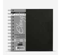 Daler-Rowney Ebony Sketchbook, Smooth Surface, 160gsm, Spiral Bound, Square, 14 x 14cm, Natural White, 54 Sheets, Ideal for Professionals